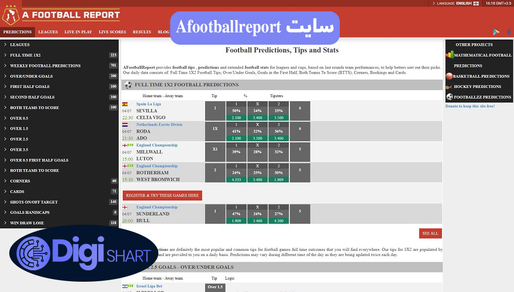 سایت Afootballreport | دیجی شرط سایت Afootballreport
