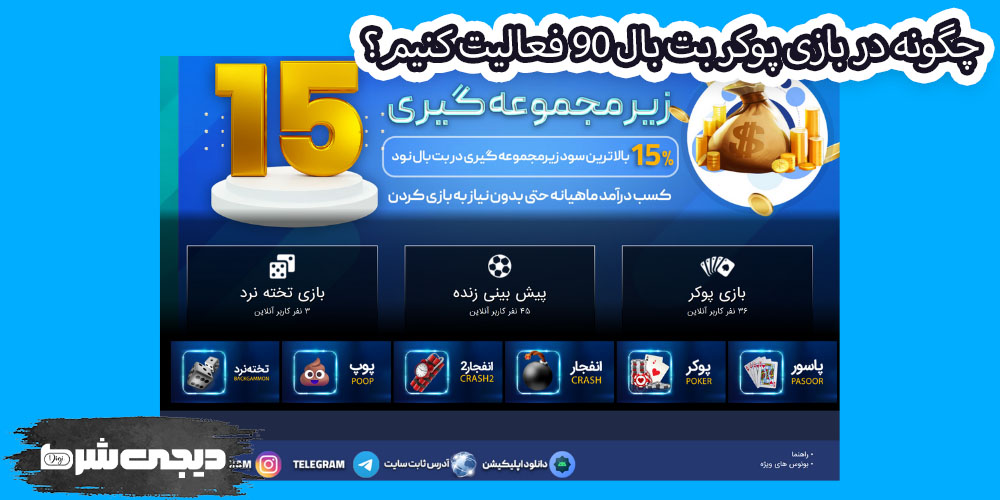 چگونه در بازی پوکر بت بال 90 فعالیت کنیم؟ - دیجی شرط چگونه در بازی پوکر بت بال 90 فعالیت کنیم؟