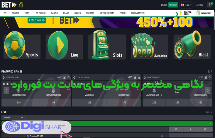 نگاهی مختصر به ویژگی های سایت بت فوروارد | دیجی شرط نگاهی مختصر به ویژگی های سایت بت فوروارد