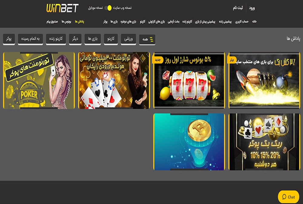 بونوس ها و جوایز تشویق وین بت WinBet