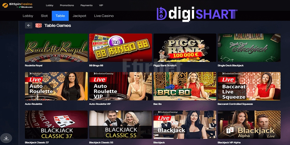 بازی های کازینویی بیت اسپین کازینو BitSpinCasino - دیجی شرط بازی های کازینویی بیت اسپین کازینو BitSpinCasino