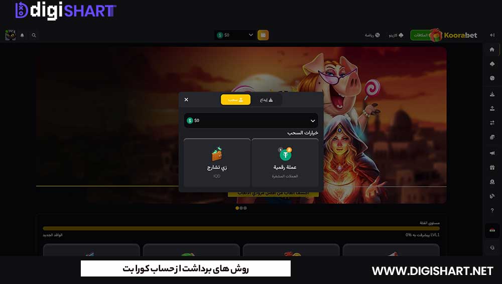روش های برداشت از حساب کورا بت