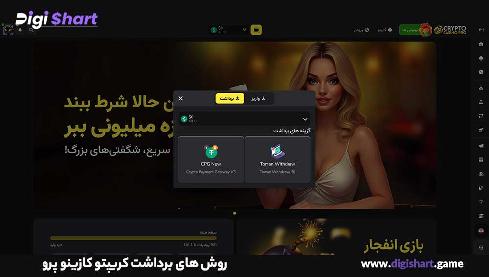 روش های برداشت کریپتو کازینو پرو